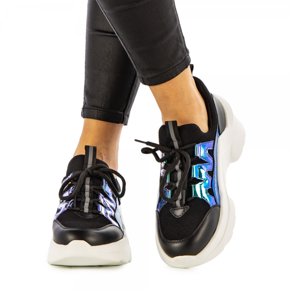Γυναικεία αθλητικά παπούτσια  Amos μαύρα, 3 - Kalapod.gr